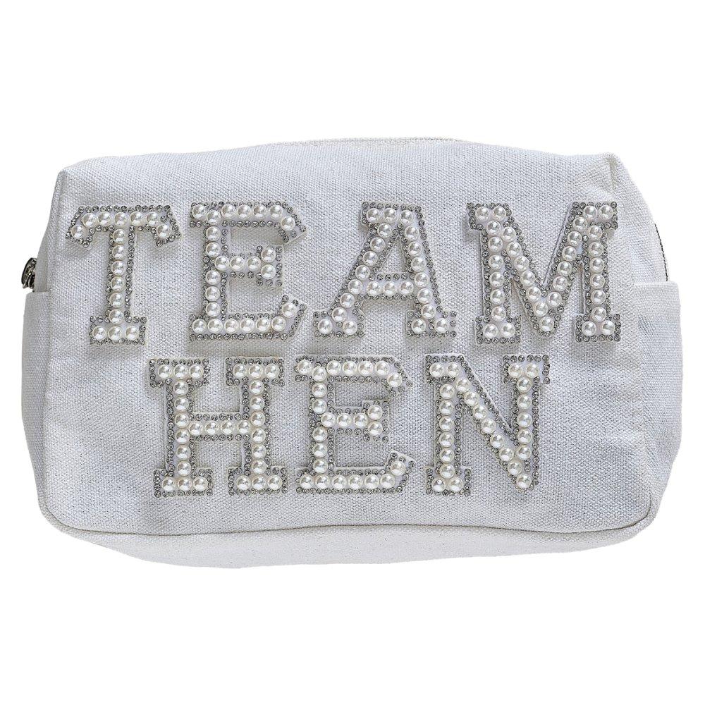 Hen Party Team Hen Cosmetic/Makeup/Gift Bag White Deluxe