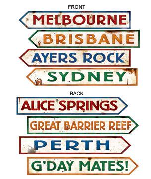 Props Australian (Aussie) Street Sign Cut Out Pk/4