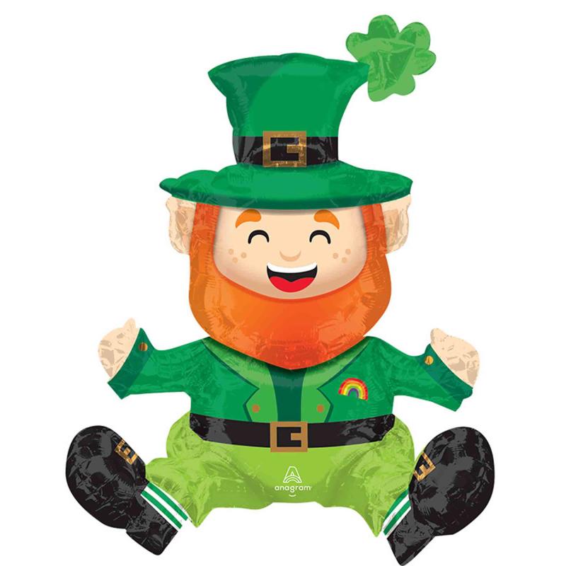 Balloon Foil Sitting Irish Leprechaun 55cm x 45cm (Air Fill Only)