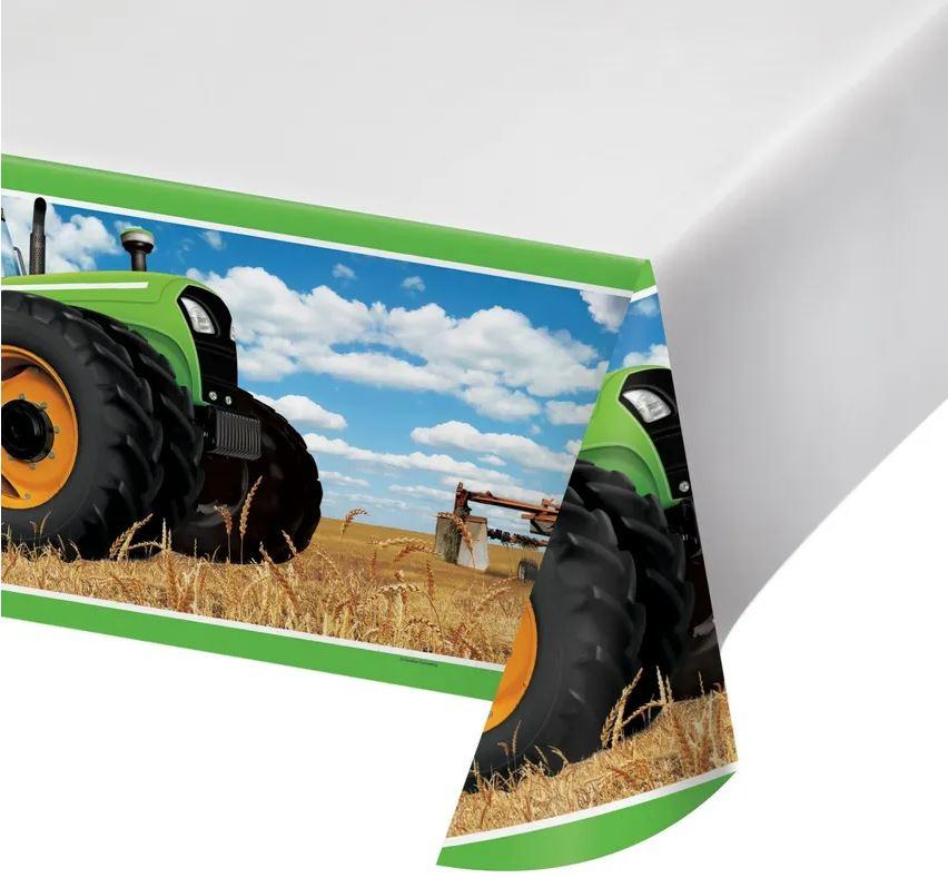 Tractor Farm Time Tablecover Plastic 137cm x 259cm