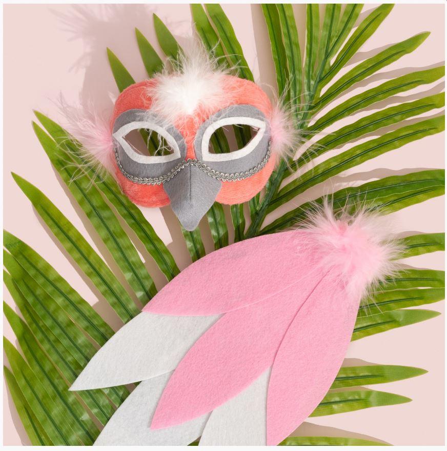 Animal Costume Set Mask & Tail Pink Galah/Bird Australian/Aussie