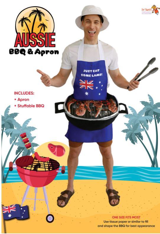 Costume Adult Aussie BBQ and Apron Novelty Funny One Size