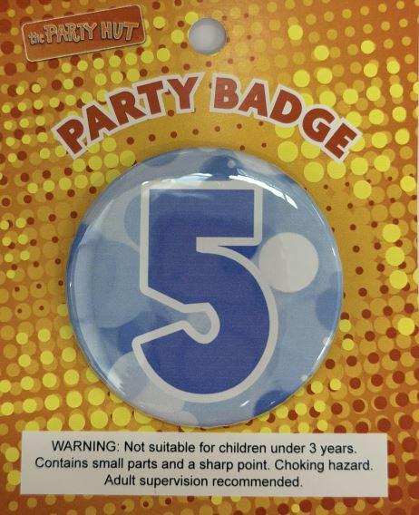 Badge Fifth Birthday Blue 6cm
