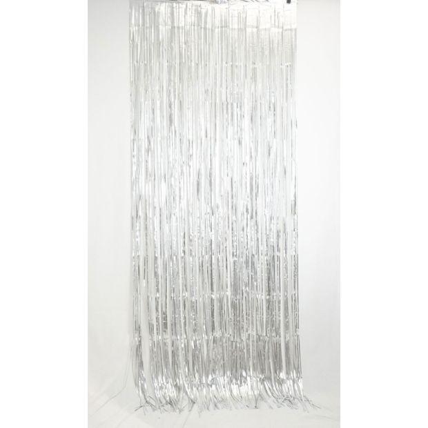 Curtain Satin Chrome Silver Mylar Extra Large 1m X 2.4m - Discontinued Line