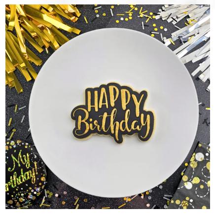 Happy Birthday Cookie/Biscuit Cutter And Debosser Set