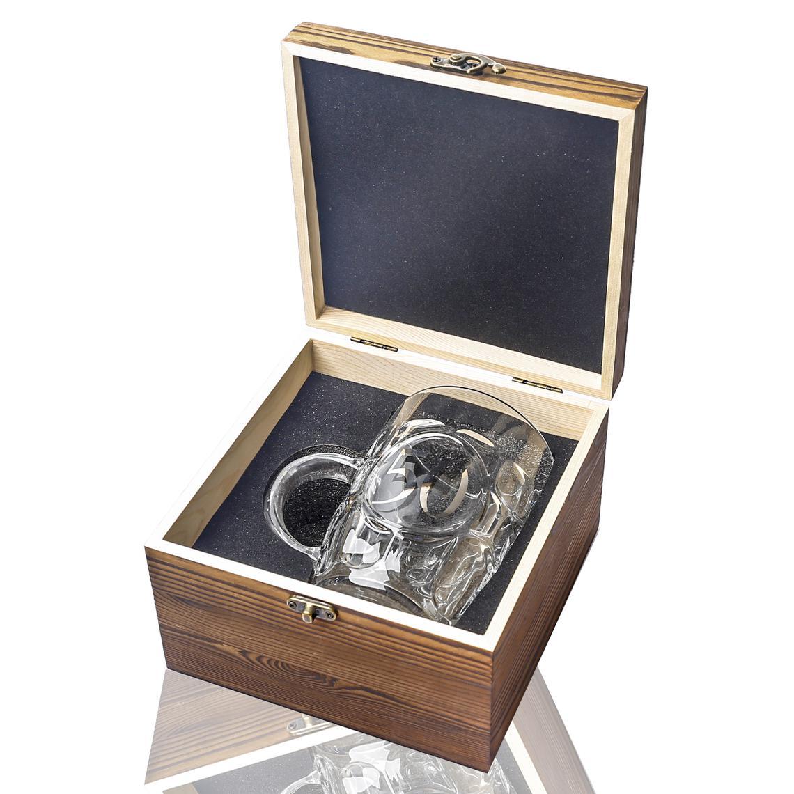 Glass Beer Tankard 50th Birthday in Wooden Box