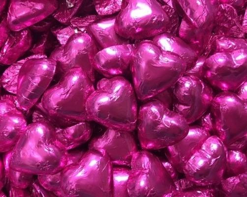 Chocolate Hearts Hot Pink 250g