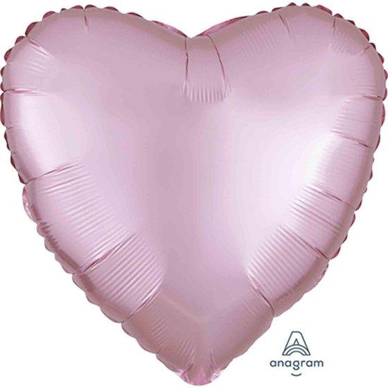 Balloon Foil 45cm Heart Pastel Pink Satin Luxe