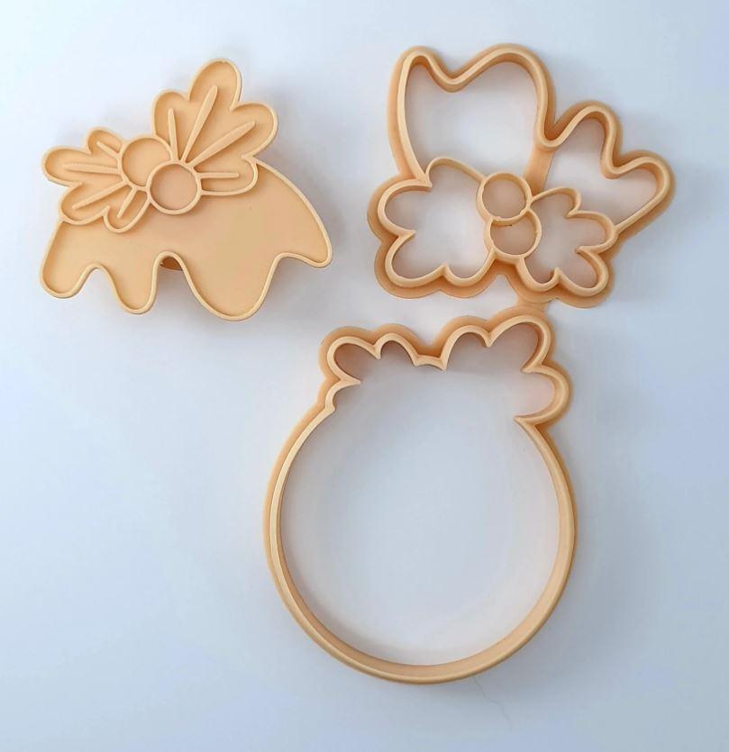 Christmas Pudding Cookie/Biscuit Embosser & Cutter Set