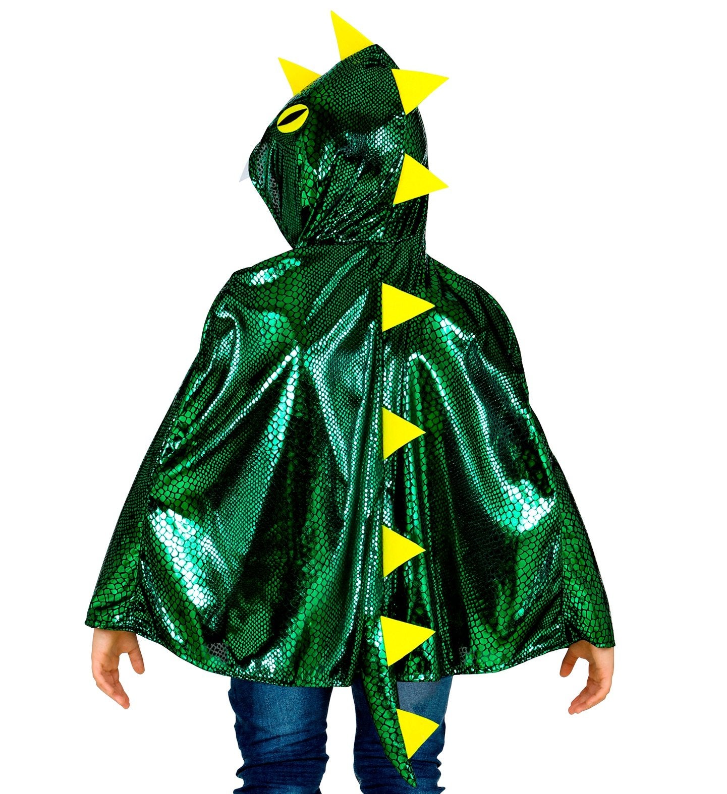 Costume Child Hooded Cape Dragon Green With Tail 3-5 Years