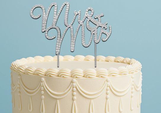Cake Topper Mr & Mrs Diamante Design12cm High Wedding