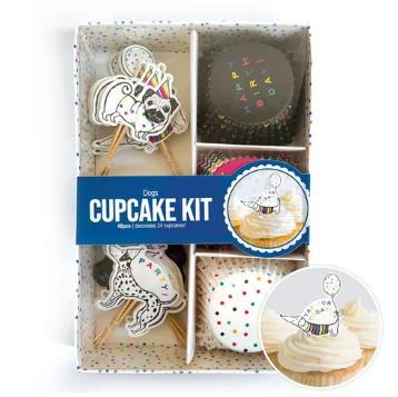 Cupcake Kit Happy Birthday Dogs Party Cases and Toppers Pk/24