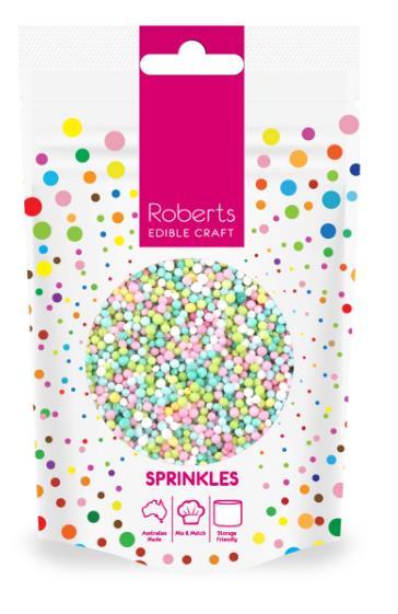 Edible Sprinkles Pink Fizz Mix 60g Roberts