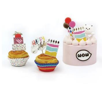 Cupcake Kit Happy Birthday Cake Cases and Toppers Pk/24