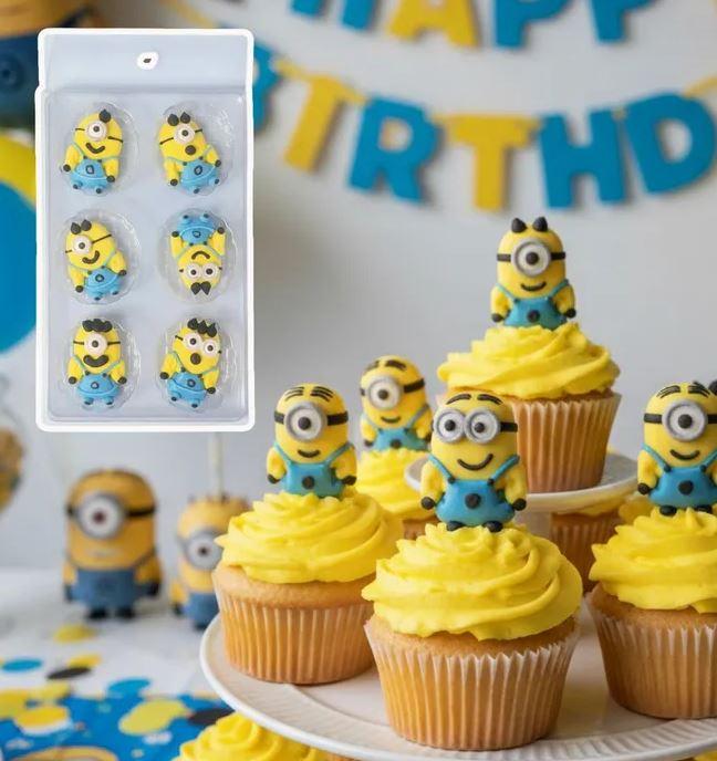 Edible Icing Decorations Minions Pk/6