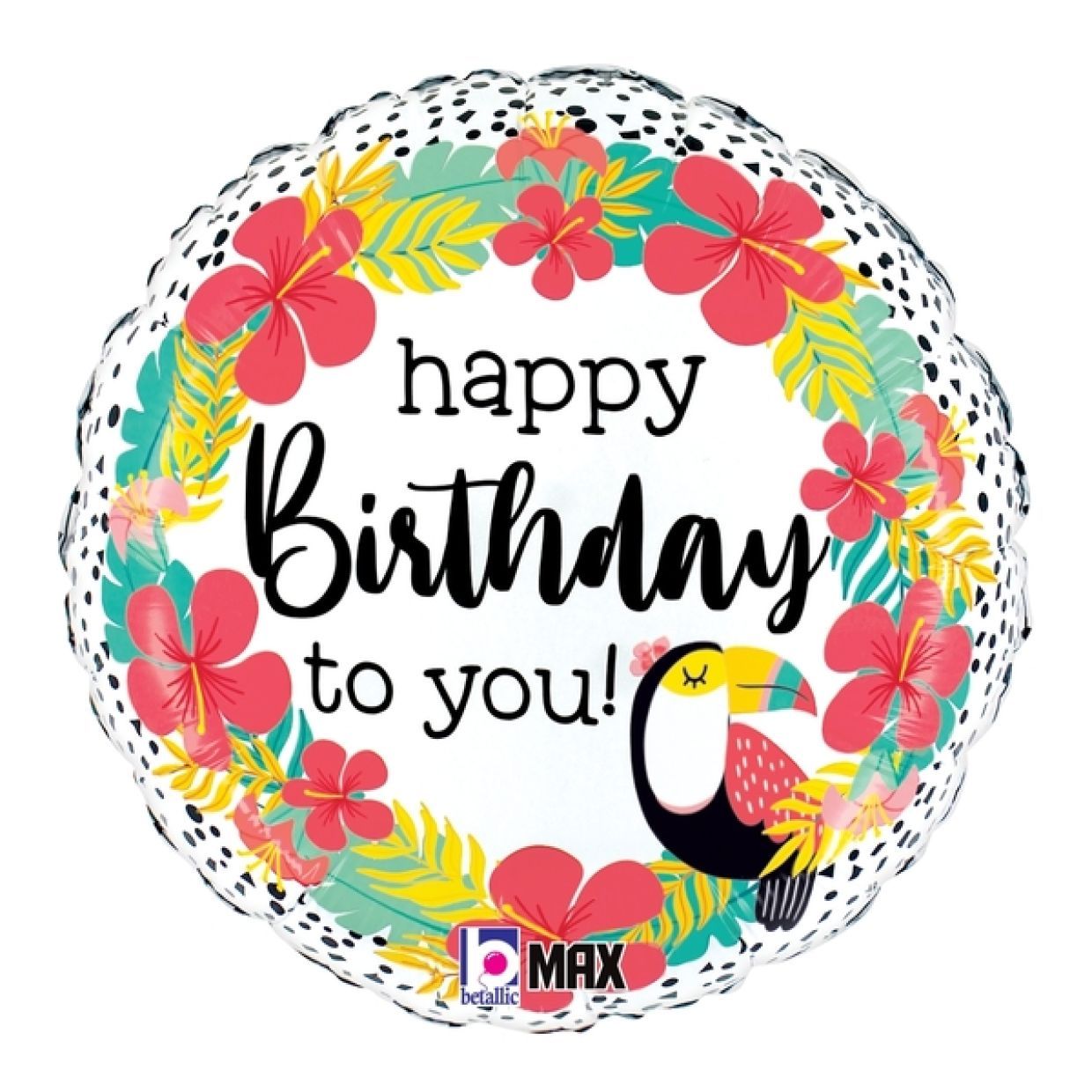 Balloon Foil 45cm Happy Birthday To You Toucan Tropical