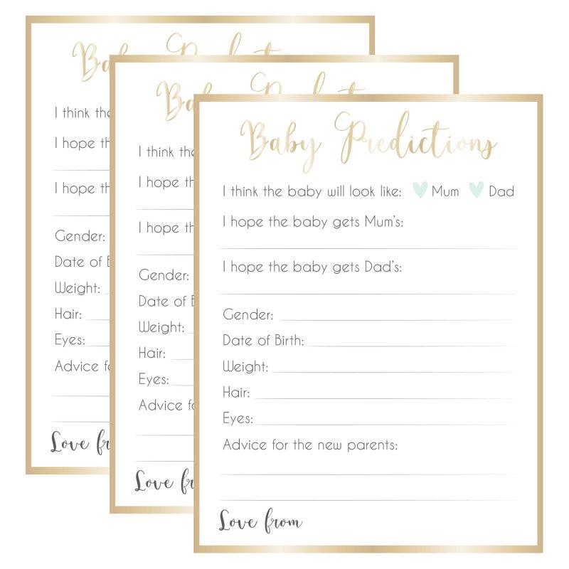 Baby Shower Game Predictions Sheets Ready To Pop Pk/8