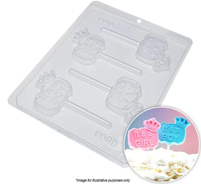 Chocolate Mould Its a Boy/Its a Girl Lollipop Mould