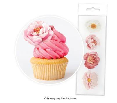Edible Icing Wafer Topper Assorted Flowers