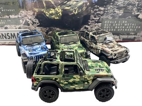 Camouflage Jeep Army Die Cast Wrangler 13cm Assorted Colours
