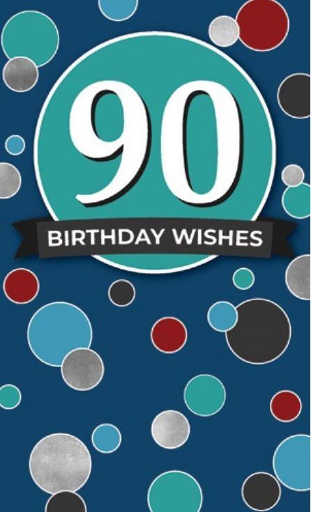 Greeting Card Happy 90th Birthday Dots