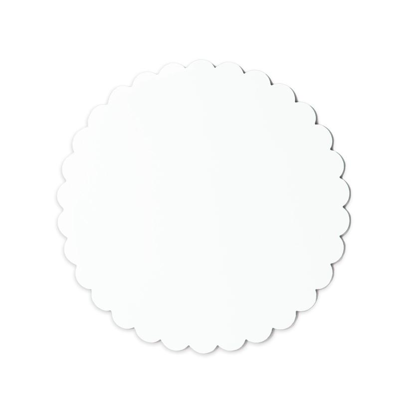 Cake Board Cardboard Round White 10 Inch Scalloped Edge 3mm Thick