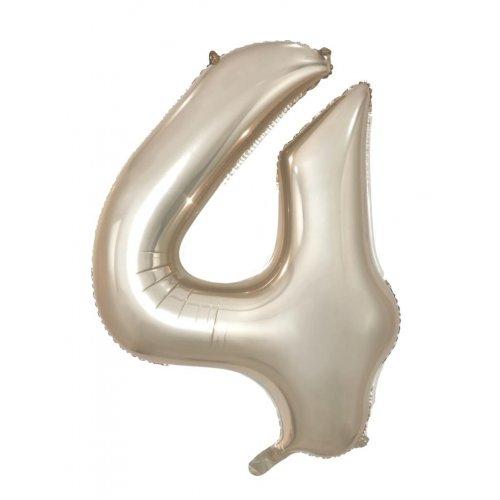 Balloon Foil Megaloon Number 4 Champagne Gold 86cm