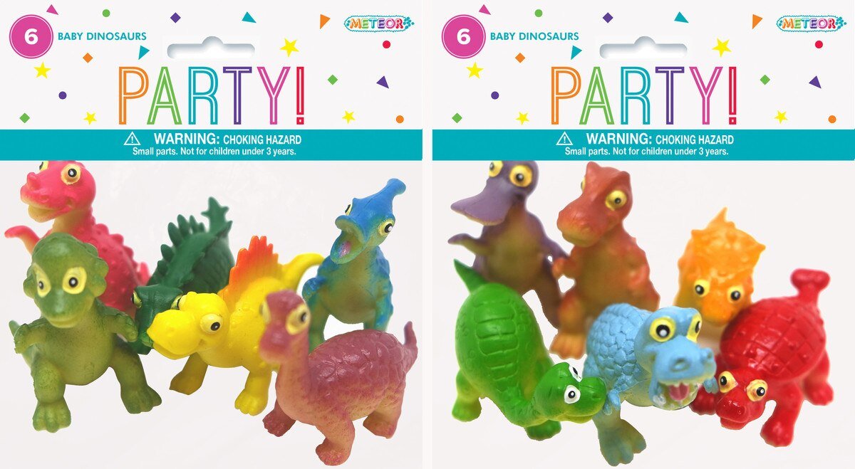 Lucky Dip/Loot Bag Favours Baby Dinosaur Animals Pk/6