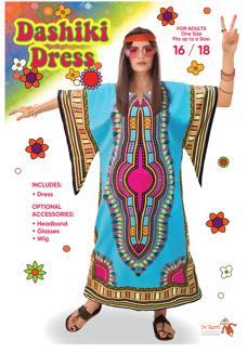 Costume Adult 1960s/1970s Hippy Dashiki Dress