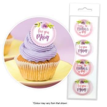 Edible Icing Wafer Topper Happy Mothers Day Pk/16