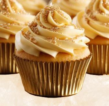 Cupcake Baking Cups Gold Foil Pk 50- 3 Sizes