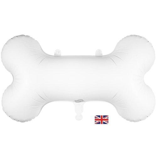 Balloon Foil Shape Puppy Dog Party Bone White 72cm