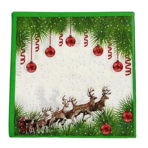 Napkins Lunch Christmas Reindeer 2ply Pk/20