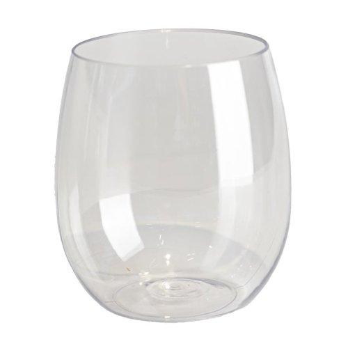 Catering Clear Plastic Stemless Wine Glass 350ml Pk/6