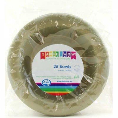 Bowls 18cm Gold Plastic Pk/25