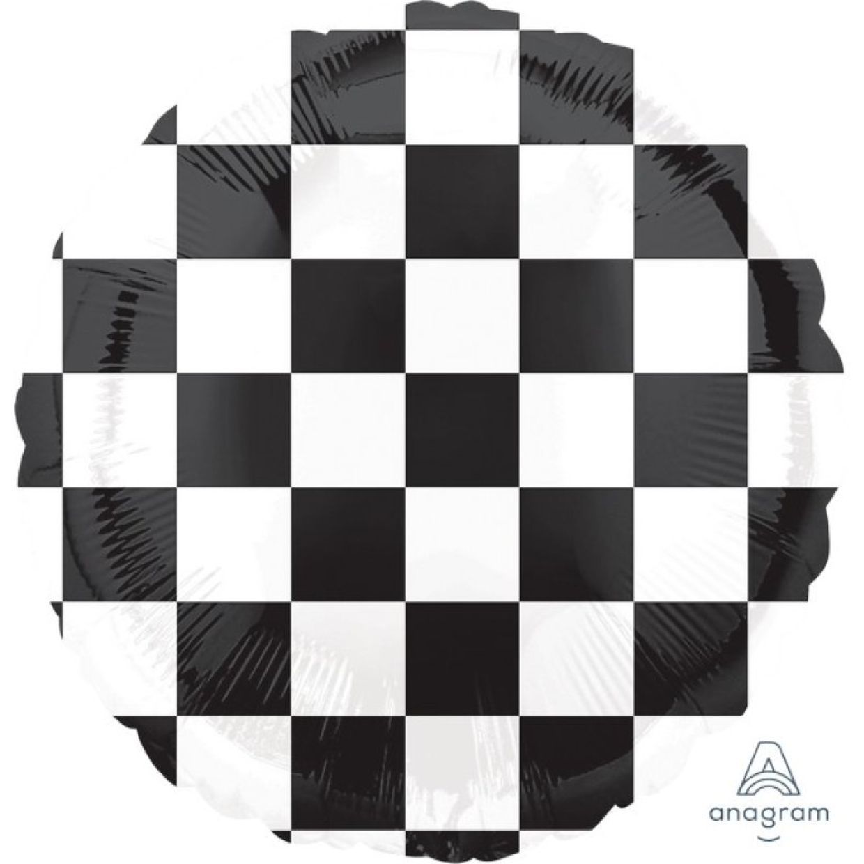 Balloon Foil 45cm Checkered Flag Racing Car