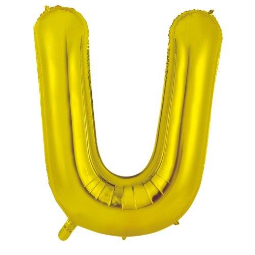 Balloon Foil Letter/Alphabet U Gold 86cm
