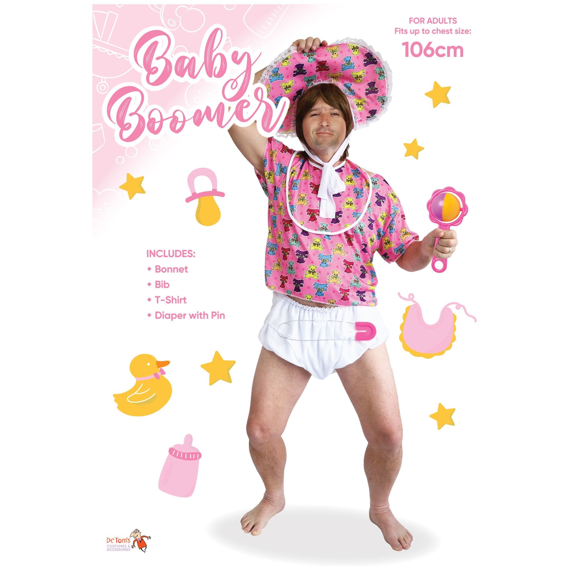 Costume Adult Baby Boomer Pink One Size