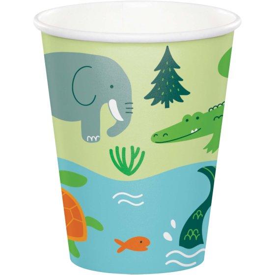 One Der Full World Adventure Paper 266ml Cups Pk/8 1st Birthday