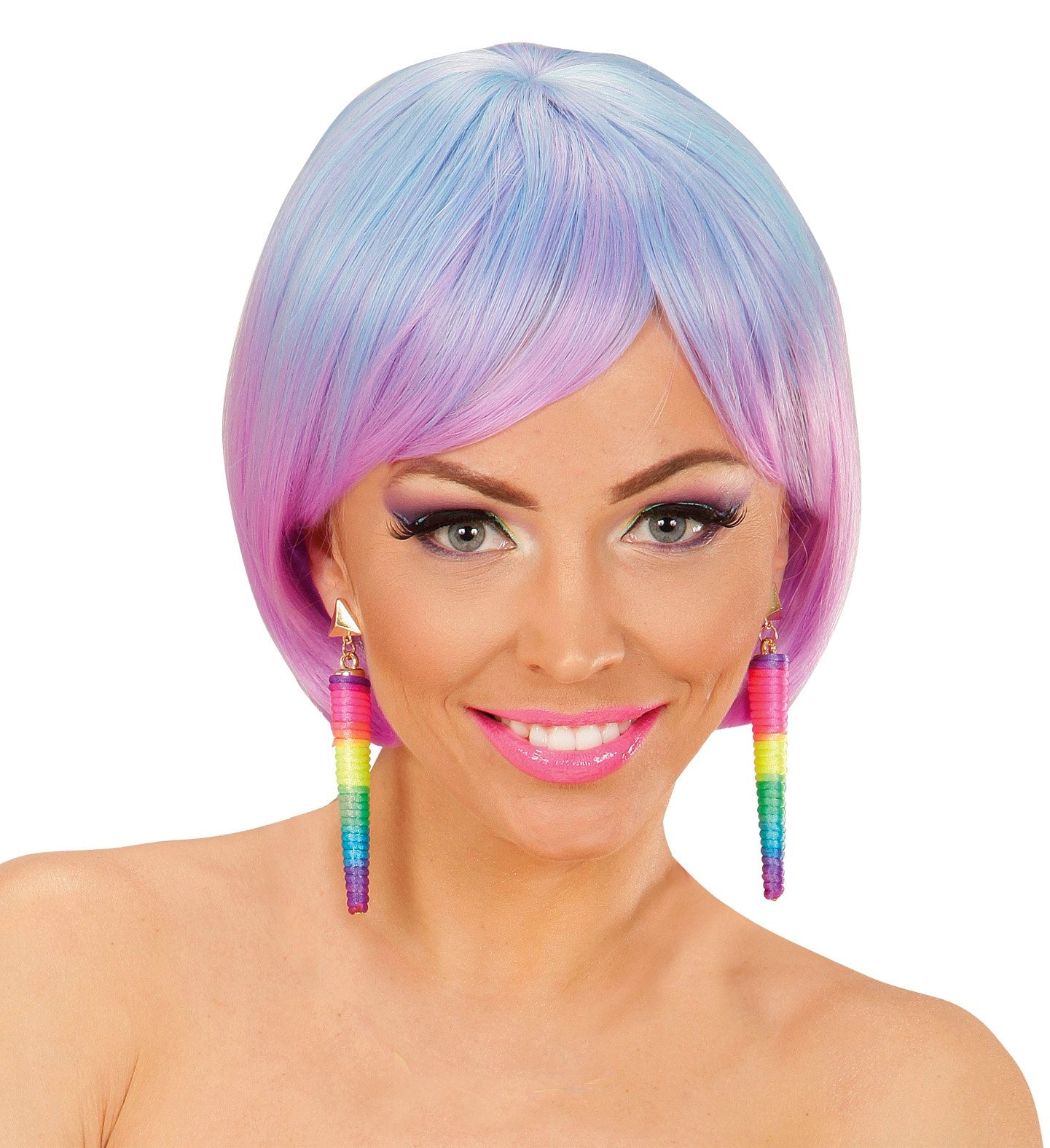 Jewellery Earrings 1980s Neon Multi Coloured Pierced Ears Style