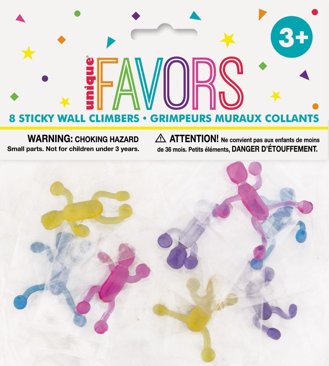 Lucky Dip/Loot Bags Favours Sticky Wall Climbers Pk/8
