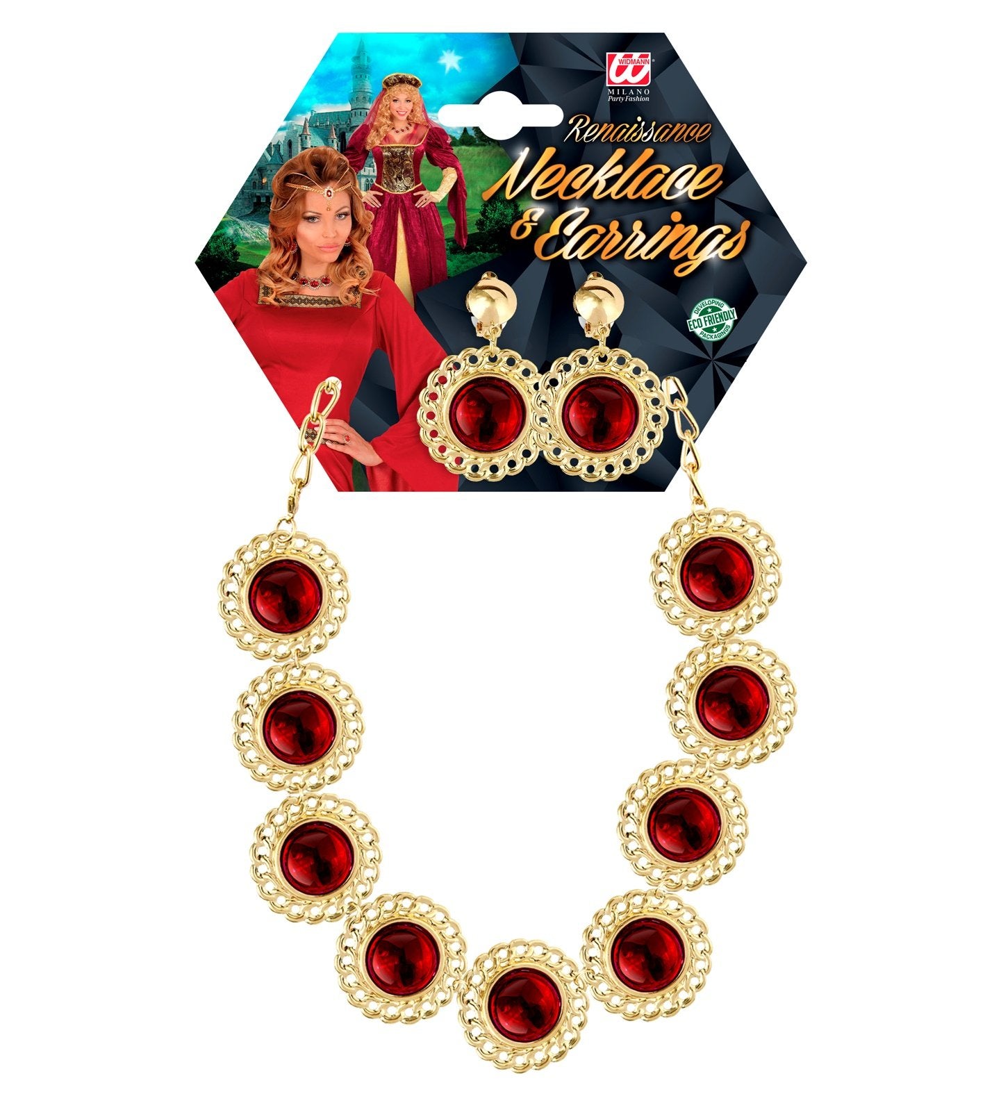 Costume Jewels Renaissance/Medieval Royalty Queen Set With Red Gems