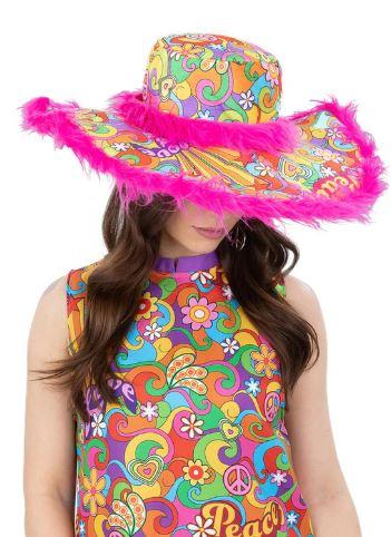 Hat Hippy1960s Flower Power Costume Accessory Summer of Love - Discontinued