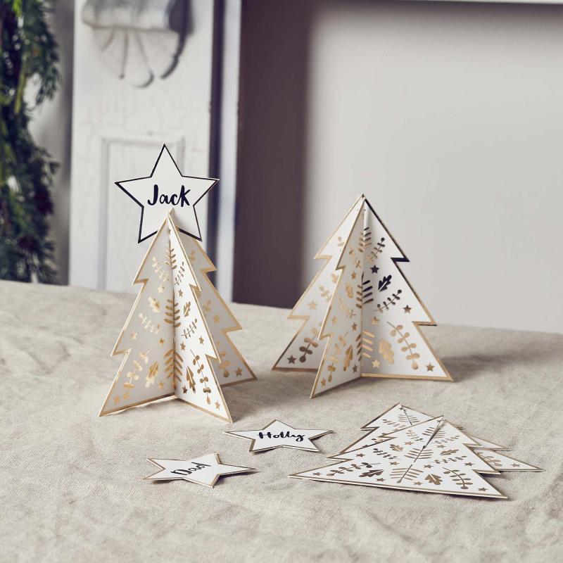 Table Place Cards Festive Folklore Christmas Tree Pk/10