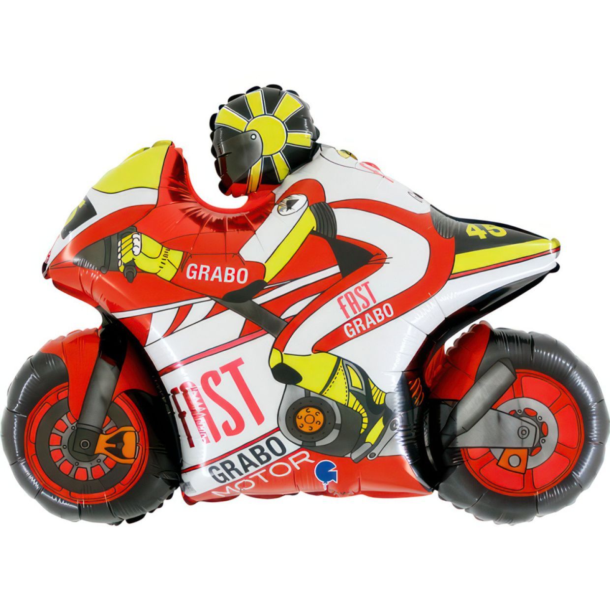 Balloon Foil Shape Motorbike/Cycle Red 74cm