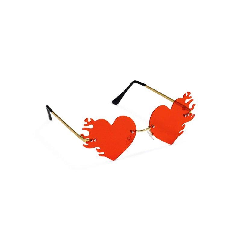Costume Glasses Flaming Hearts Red Valentines Day/Halloween Devil