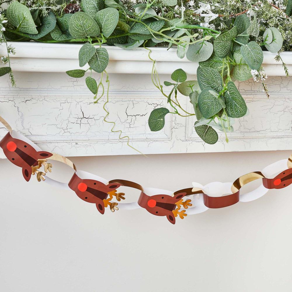 Banner/Garland Christmas Reindeer Paper Chain (40 Chains)