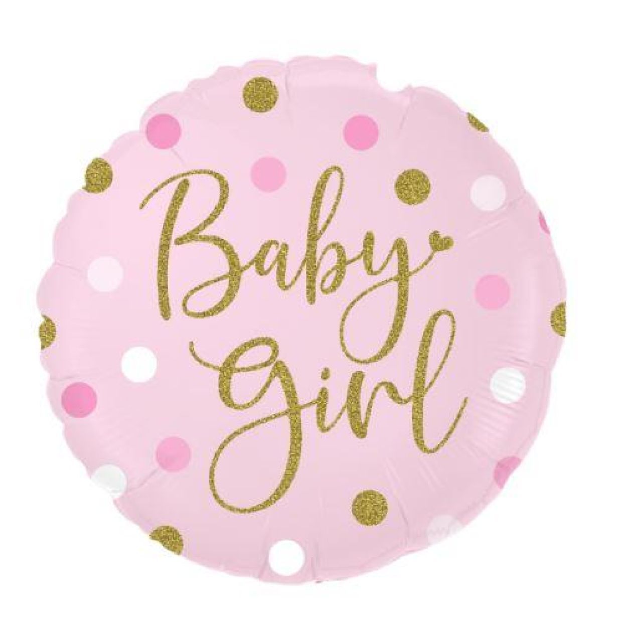 Balloon Foil Baby Girl Dots 45cm