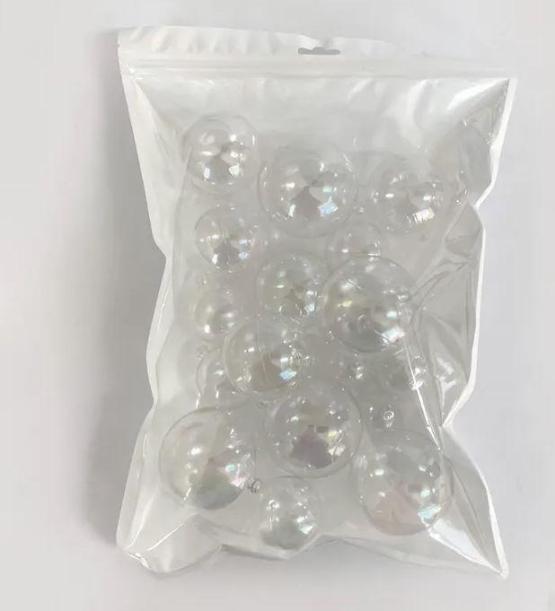Cake Toppers Deco Foam Balls Iridescent Clear Opaque Pk/20