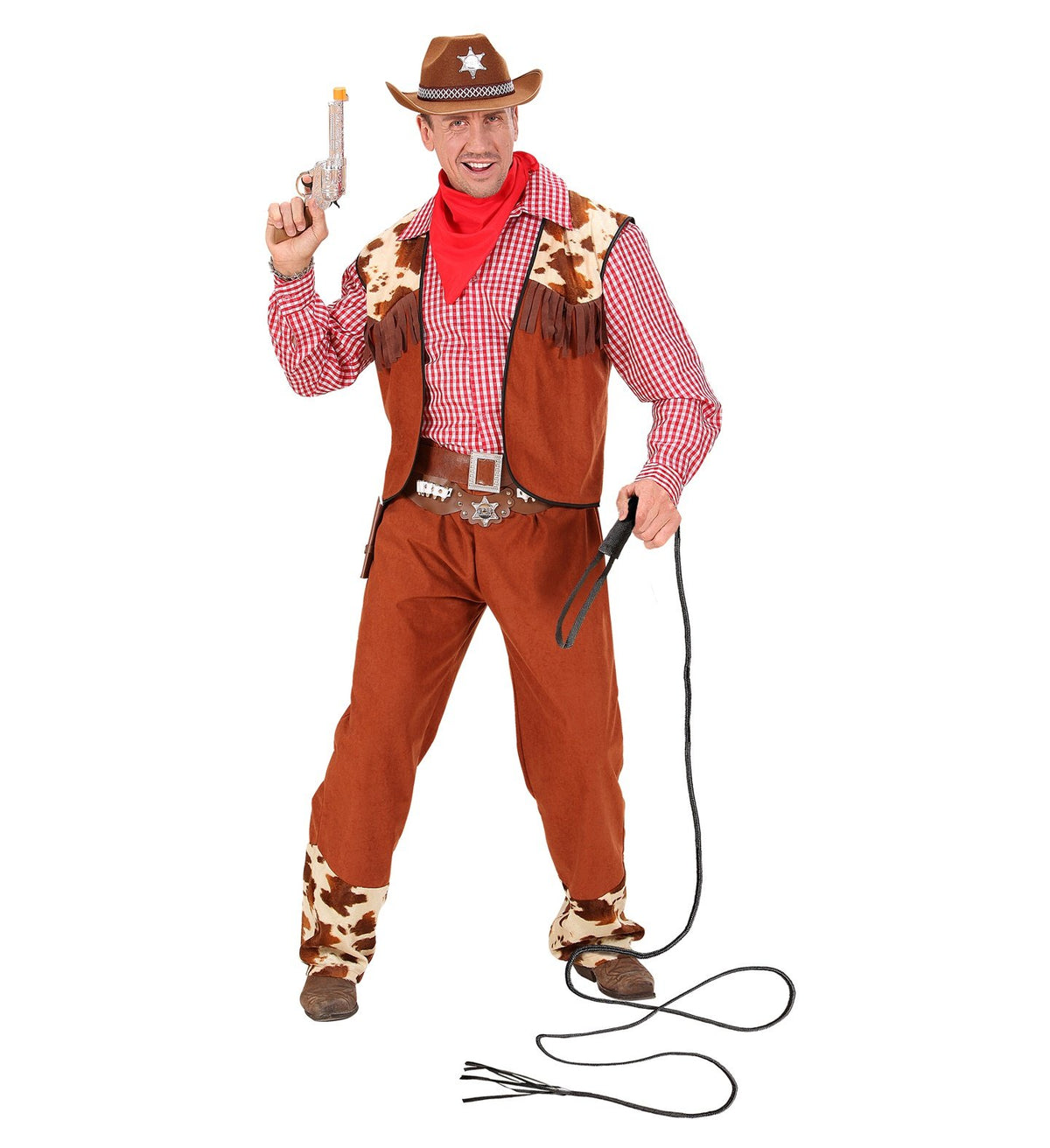 Whip Black 207 cm Long Stockman Leather Look Costume Accessory